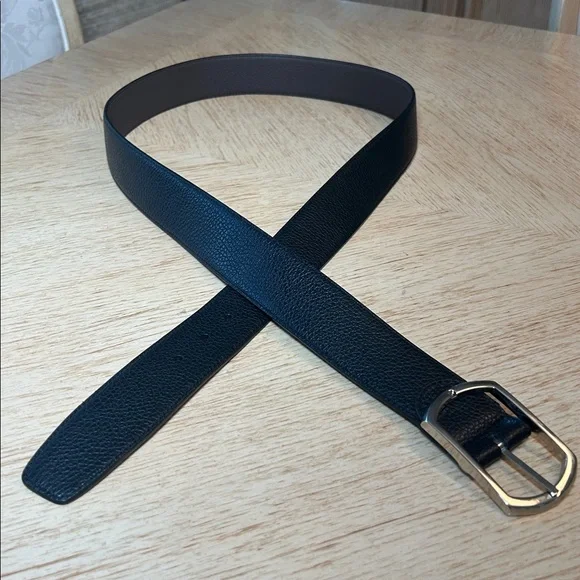 Simonnot Godard Reversible Grained Leather Belt (44) NWOT